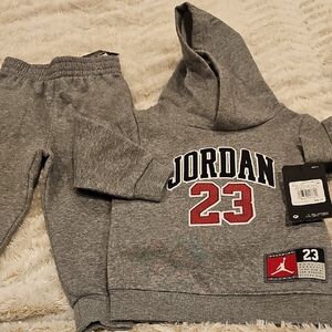 Jordan Kids Gray Sweatpants & Hoodie Set